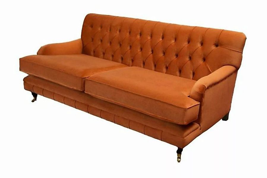JVmoebel Sofa Oranges Designer Chesterfield Sofa Luxus Dreisitzer Polster C günstig online kaufen
