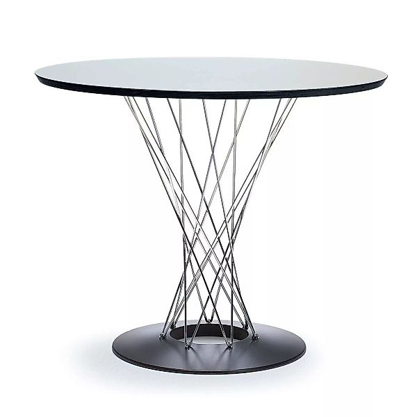 Vitra - Noguchi Dining Table Tisch - weiß/Tischkante schwarz/Gestell Stahlr günstig online kaufen