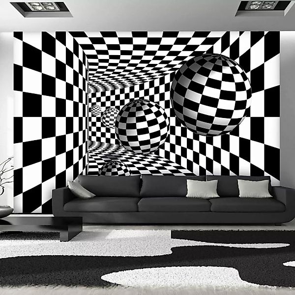 Fototapete - Schwarz-weißer Korridor günstig online kaufen