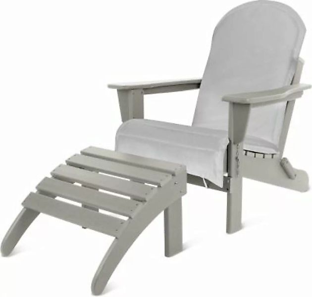 Aspero® Adirondack Gartenstuhl mit Fußstütze und Auflage Gartenstühle anthr günstig online kaufen
