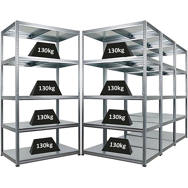 PROREGAL Mega Deal 4x Schwerlastregal Steel Eagle HxBxT 180x100x60cm Fachla günstig online kaufen