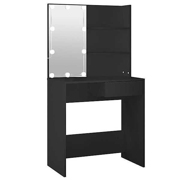 vidaXL Schminktisch Schminktisch mit LED-Leuchten Schwarz 74,5x40x141 cm (1 günstig online kaufen