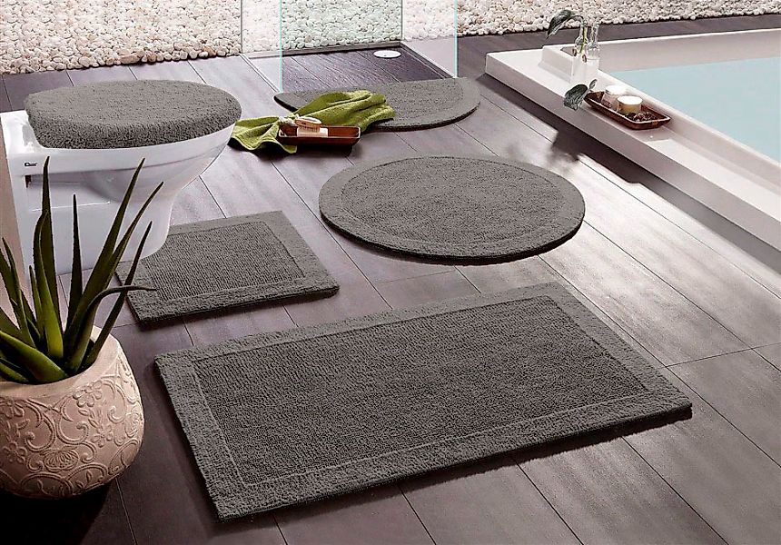 my home Badematte "Kapra, Badvorleger, Badezimmer Teppich" Höhe 14 mm beids günstig online kaufen