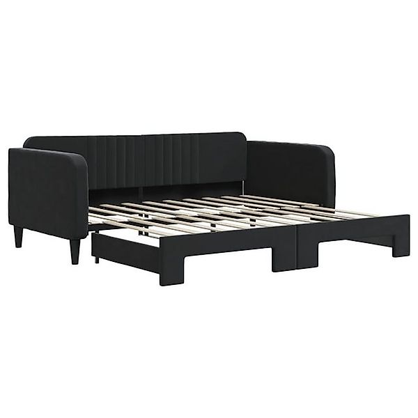 vidaXL Ausziehbett, Tagesbett Ausziehbar Schwarz 90x190 cm Samt günstig online kaufen