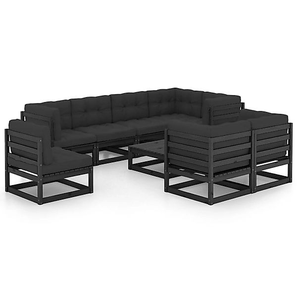 9-tlg. Garten-lounge-set Mit Kissen Massivholz Kiefer günstig online kaufen