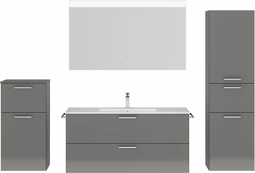 nobilia Badmöbel-Set "Tolvina", (4 St., vormontiert, mit Soft-Close), Hochg günstig online kaufen