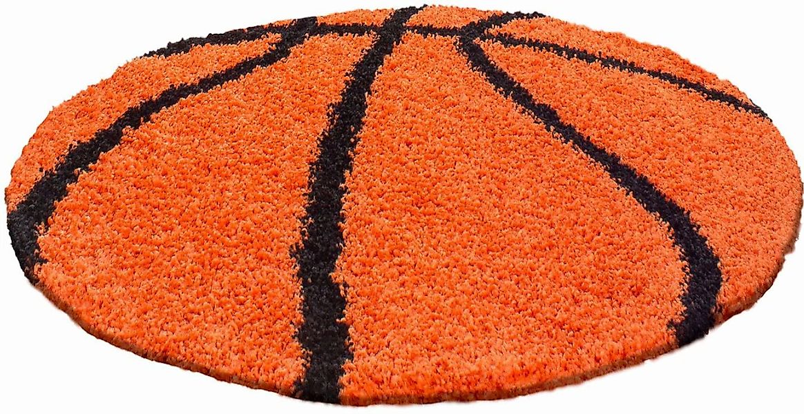 Ayyildiz Teppiche Kinderteppich "Fun 6002" rund 30 mm Höhe Motiv Basketball günstig online kaufen