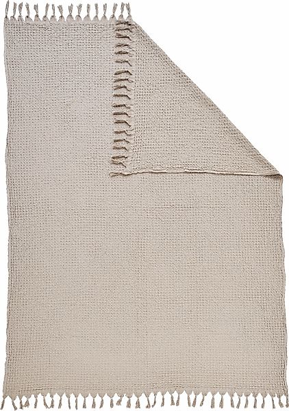 done.® Wohndecke »Ella«, Wohndecke mit Waffelstruktur und handgeknoteten Fr günstig online kaufen