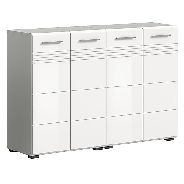 Badkombination 120 cm x 80 cm x 32 cm Grau-Weiß 2-tlg. günstig online kaufen