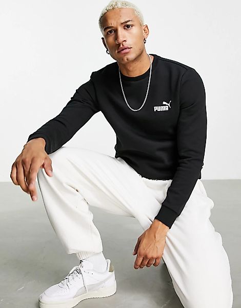 PUMA Essentials – Sweatshirt mit kleinem Logo in Schwarz günstig online kaufen