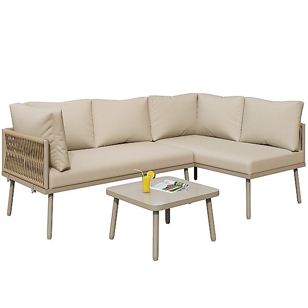 Odikalo Gartenlounge-Set Gartenmöbel-Set Sitzkissen verstellbaren Füßen günstig online kaufen