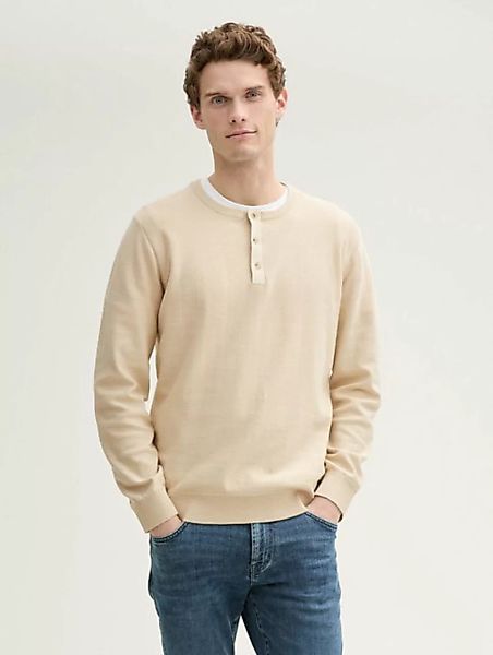 TOM TAILOR Strickpullover Henley Strickpullover aus Baumwolle günstig online kaufen