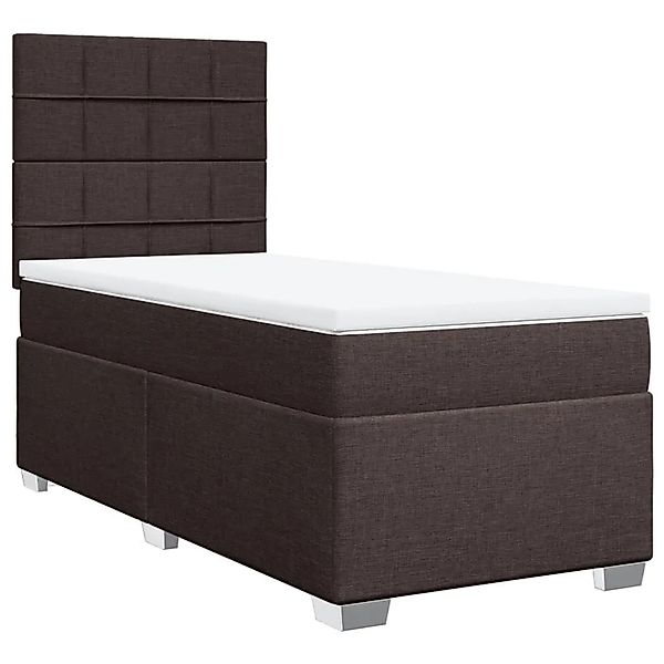 vidaXL Boxspringbett mit Matratze Dunkelbraun 100x200 cm Stoff 3292702 günstig online kaufen