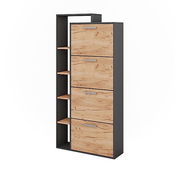 Vicco Schuhkipper Orlando, Goldkraft Eiche/Anthrazit, 80 x 166.1 cm mit 4 F günstig online kaufen