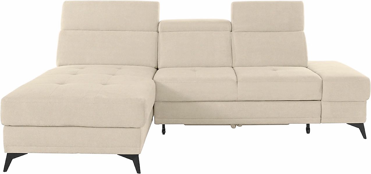 Home affaire Ecksofa "Cardiz L-Form" inkl.Kopfteilverstellung und Federkern günstig online kaufen