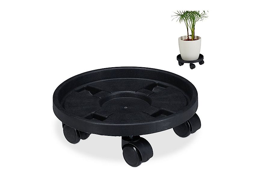 relaxdays Blumentopfuntersetzer Pflanzenroller Kunststoff klein 2er Set günstig online kaufen