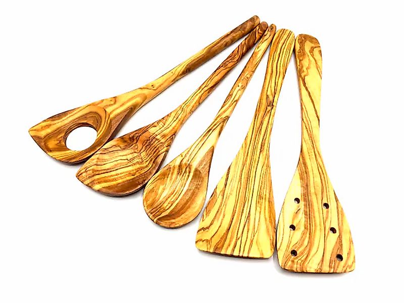 Olivenholz-erleben Kochbesteck-Set »aus naturbelassenem Olivenholz«, (Set, günstig online kaufen