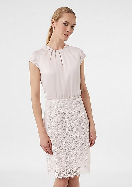 comma Minikleid Kleid Kurzes Satinkleid mit Spitzen-Rock günstig online kaufen