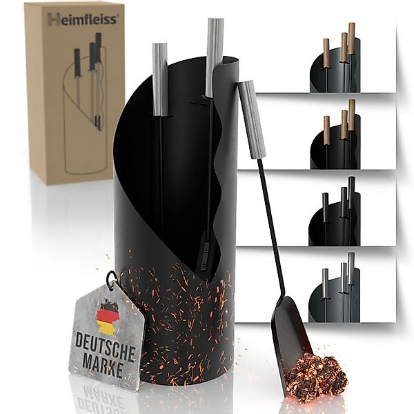 Heimfleiss® Kamingarnitur Modernes Kaminbesteck aus Stahl günstig online kaufen