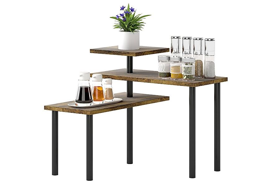 HOMCOM Küchenregal mit 3 Ebenen, drehbar Mikrowellenregal 1-tlg., für Esszi günstig online kaufen