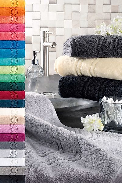 ROSS Handtuch »Cashmere feeling«, (2 St.), mit Wellenbordüre günstig online kaufen