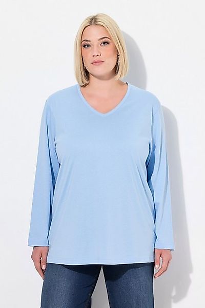 Ulla Popken T-Shirt Shirt V-Ausschnitt Relaxed Langarm günstig online kaufen