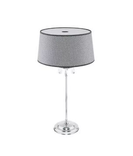 Tischleuchte Grau Chrom 65cm hoch AELUA Bett Lampe günstig online kaufen