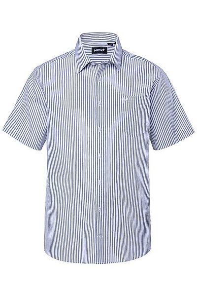 Men Plus Kurzarmhemd Men+ Streifenhemd Halbarm Seersucker Kentkragen günstig online kaufen
