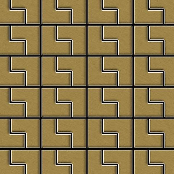 ALLOY Mosaik Fliese Massiv Metall Titan Gebürstet Gold 1,6mm Stark Kink-ti- günstig online kaufen