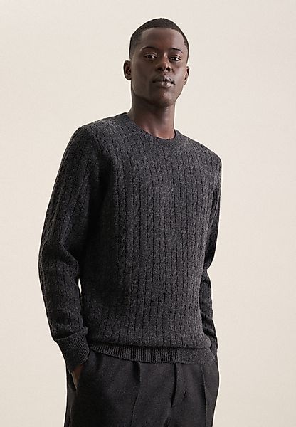 seidensticker Strickpullover "Regular", Langarm Rundhals Zopfmuster günstig online kaufen