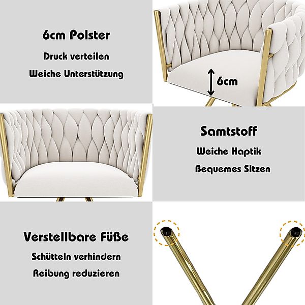 OKWISH Esszimmerstuhl 360°-Drehfunktion (Polsterstuhl, Wohnzimmerstuhl, Küc günstig online kaufen
