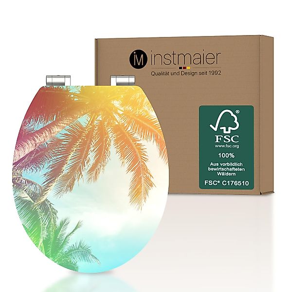 instmaier WC-Sitz Holz Toilettendeckel, Motiv Palme, günstig online kaufen