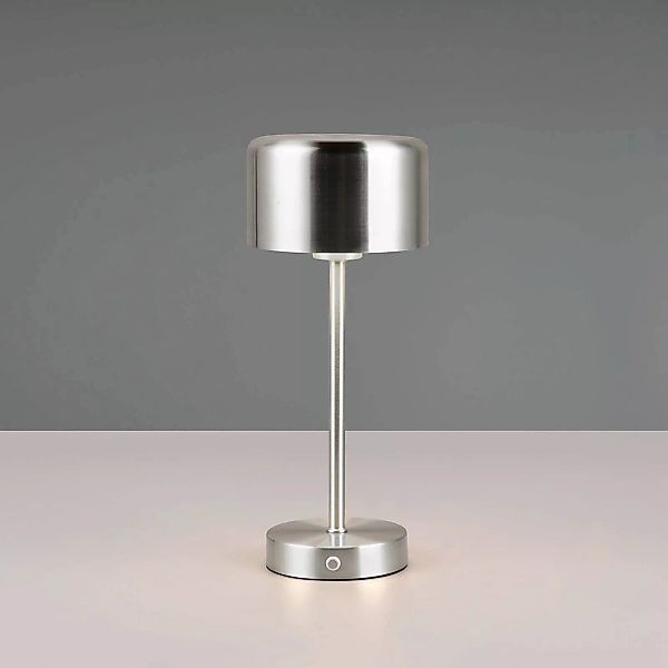 LED-Akku-Tischleuchte Jeff, nickelfarben, Höhe 30 cm, Metall günstig online kaufen