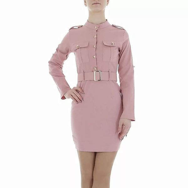 Ital-Design Minikleid Damen Freizeit Stretch Blusenkleid in Altrosa günstig online kaufen