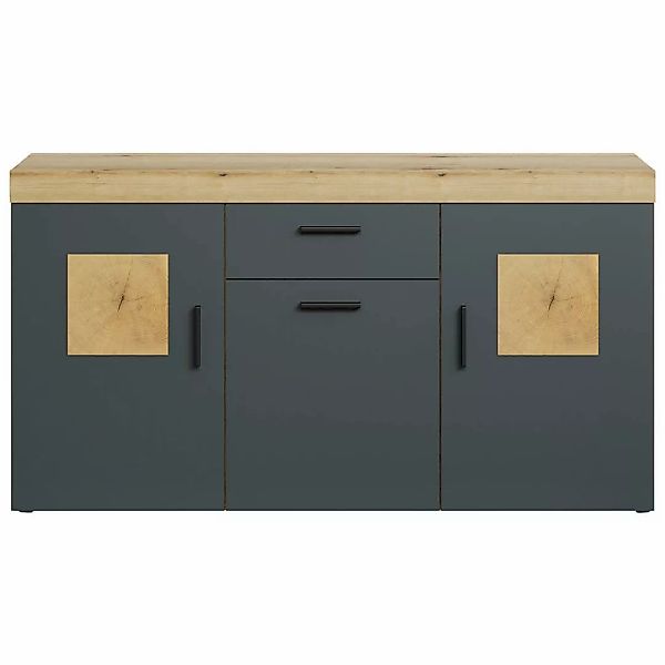 Sideboard Tyler Eiche Evoke Coast Nachbildung anthrazit B/H/T: ca. 159x86x4 günstig online kaufen