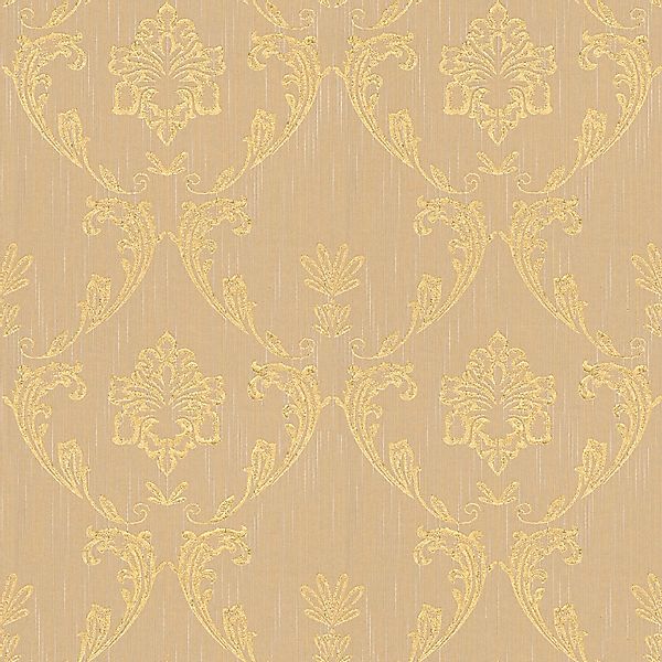 PROFHOME 306584-GU Barock Tapete Ornament dezent Schimmernd Gold Beige 0,53 günstig online kaufen