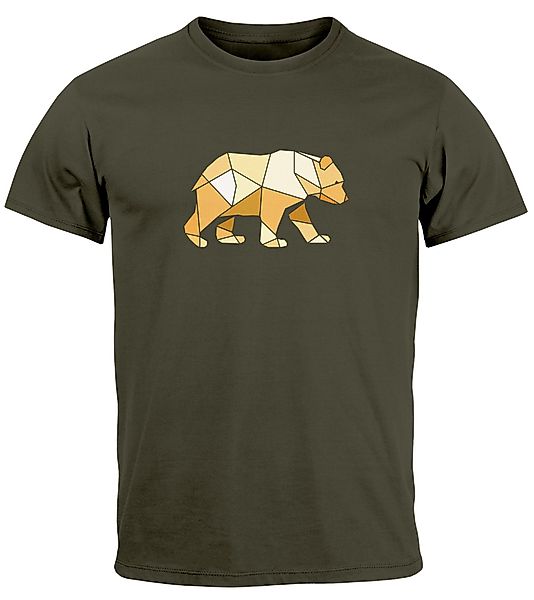 Neverless Print-Shirt Herren T-Shirt Bär Aufdruck günstig online kaufen