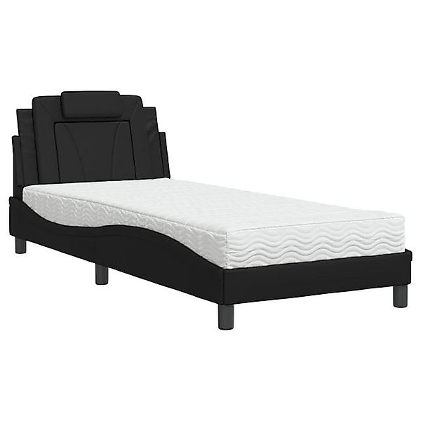 vidaXL Bett Bett "Viana" mit Matratze Schwarz 90x190 cm Kunstleder günstig online kaufen