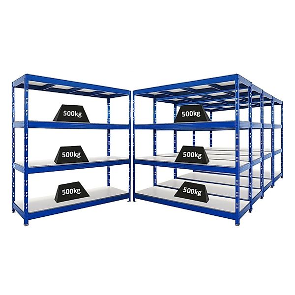 PROREGAL Mega Deal 5x Profi Schwerlastregal Rhino HxBxT 200x200x60cm 4 Mela günstig online kaufen