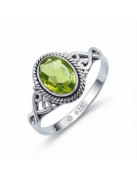 mantraroma Silberring BAGHIMI oval aus 925 Silber mit Peridot (Ring mit Sch günstig online kaufen