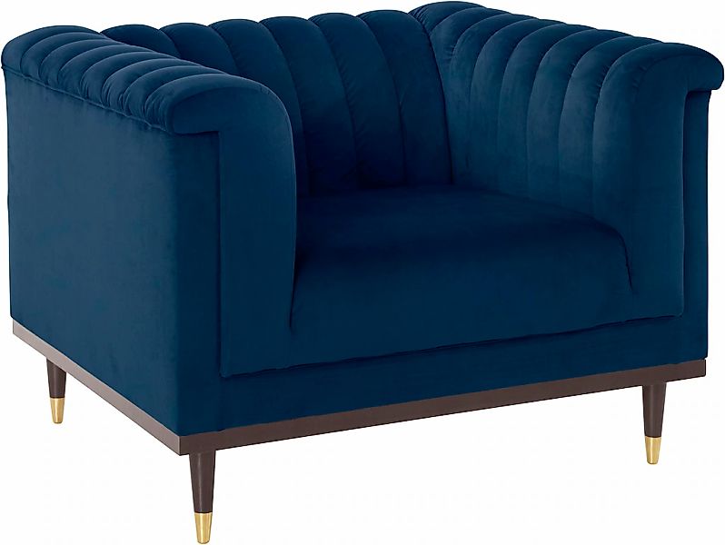 Home affaire Sessel "Chamby" mit Holzrahmen unten und Steppung im Lehnenber günstig online kaufen