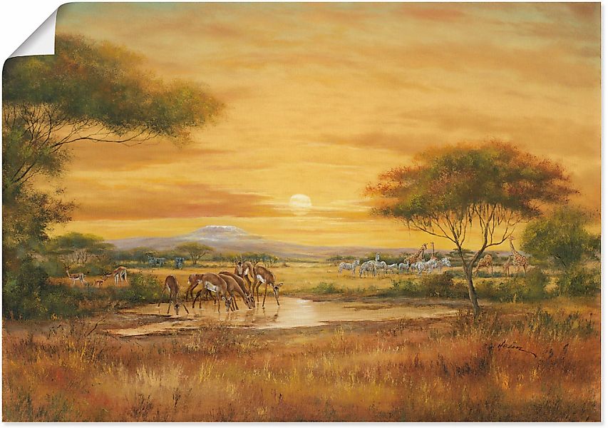 Artland Wandbild "Afrikanische Steppe", Wildtiere, (1 St.), als Alubild, Ou günstig online kaufen