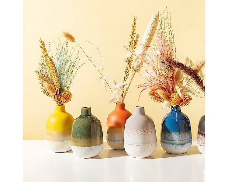 Sass & Belle Dekovase Glasierte Vase Mojave gelb günstig online kaufen