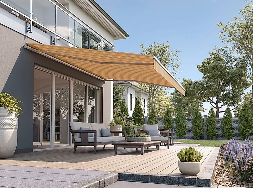 Wismar Gelenkarmmarkise B: 600 cm, in versch. Ausfällen und Dessins günstig online kaufen