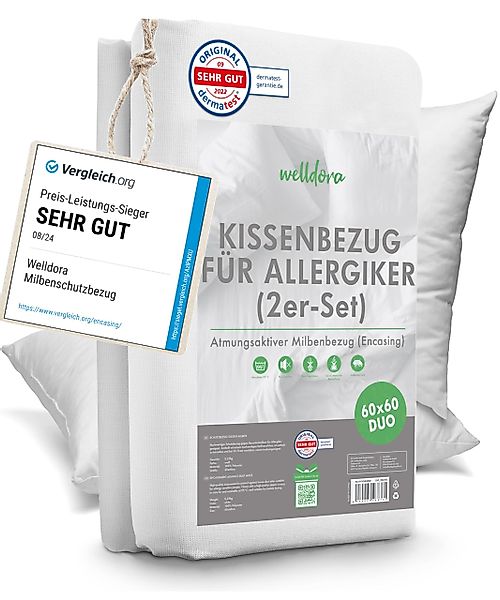 Welldora Kissenbezug für Allergiker, Milbenbezug Kissen, günstig online kaufen