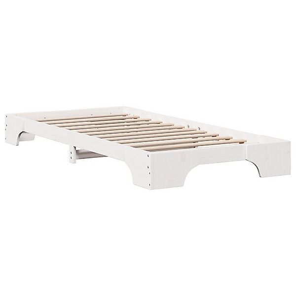 vidaXL Bett Bettgestell Weiß Massivholz Kiefer 75 x 190 cm Langlebig (1-tlg günstig online kaufen
