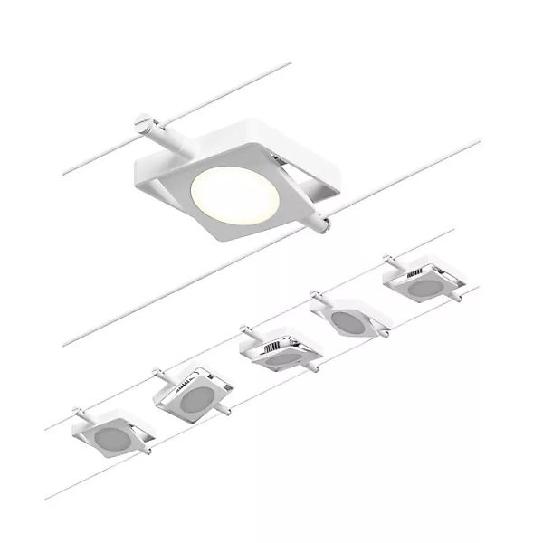 LED Seilsystem Basisset Macled in Weiß und Chrom 5x 4,5W 1250lm günstig online kaufen