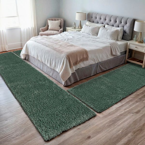 OTTO home Hochflor-Bettumrandung "Banji" Höhe 37 mm 3 Stk. tlg. Uni Farben, günstig online kaufen