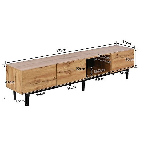 autolock TV-Schrank TV Schrank Lowboard,Moderner TV-Schrank mit Holzmaserun günstig online kaufen