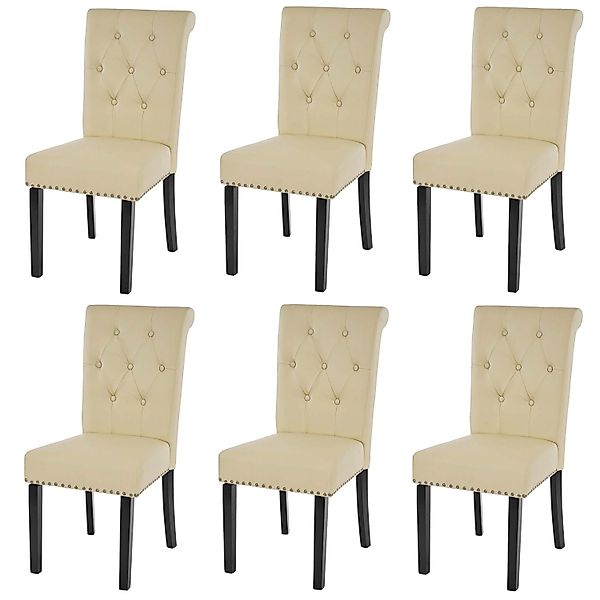 CHEFGASTRO Esszimmerstuhl 6er-Set Gepolstert 98x47x62cm Sitzhöhe 51cm Niete günstig online kaufen